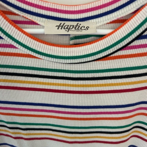 Haptics by Holly Harper Oversized Colorful Striped Womens Top Size Small - Picture 3 of 7
